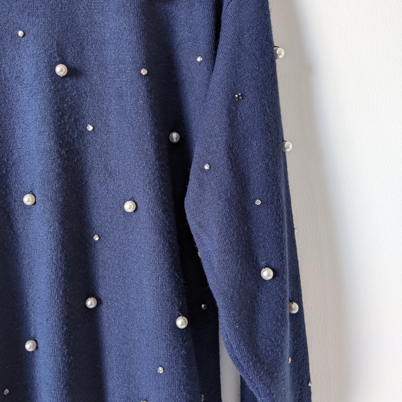 VINTAGE Principles Rinestones & Pearls Swearer - Picture 4 of 4